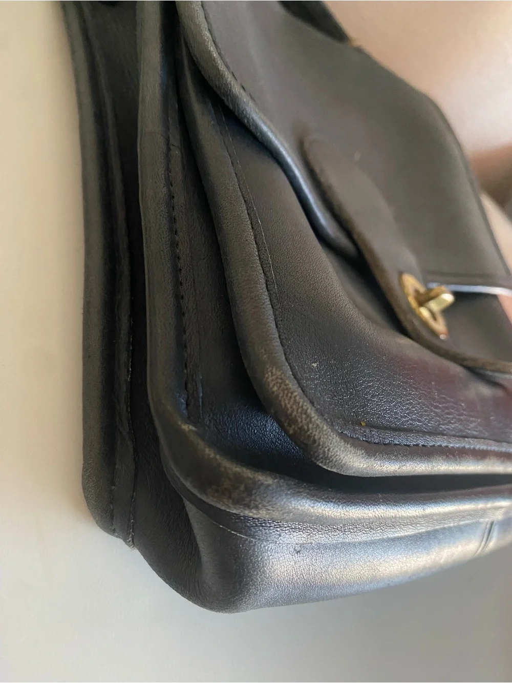 Vintage Coach 5130 Station Bag Blue Leather Crossbody Bag With Removable Strap